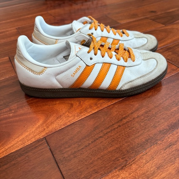 Adidas OG Samba White and Orange Sneakers - Picture 4 of 13